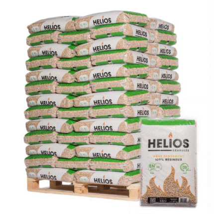 Pellets HELIOS – Palette de 65 Sacs (15 kg) – Qualité Supérieure